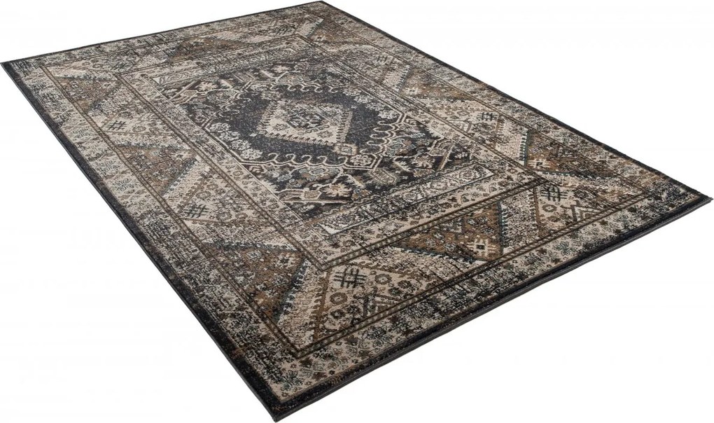 Antracitový obdĺžnikový koberec Dubai CHU – polypropylén Rozmer: 140x200 cm