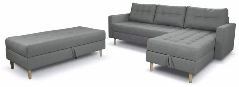 Furniture Sobczak Rohová sedacia súprava Pires s taburetom - Zelená
