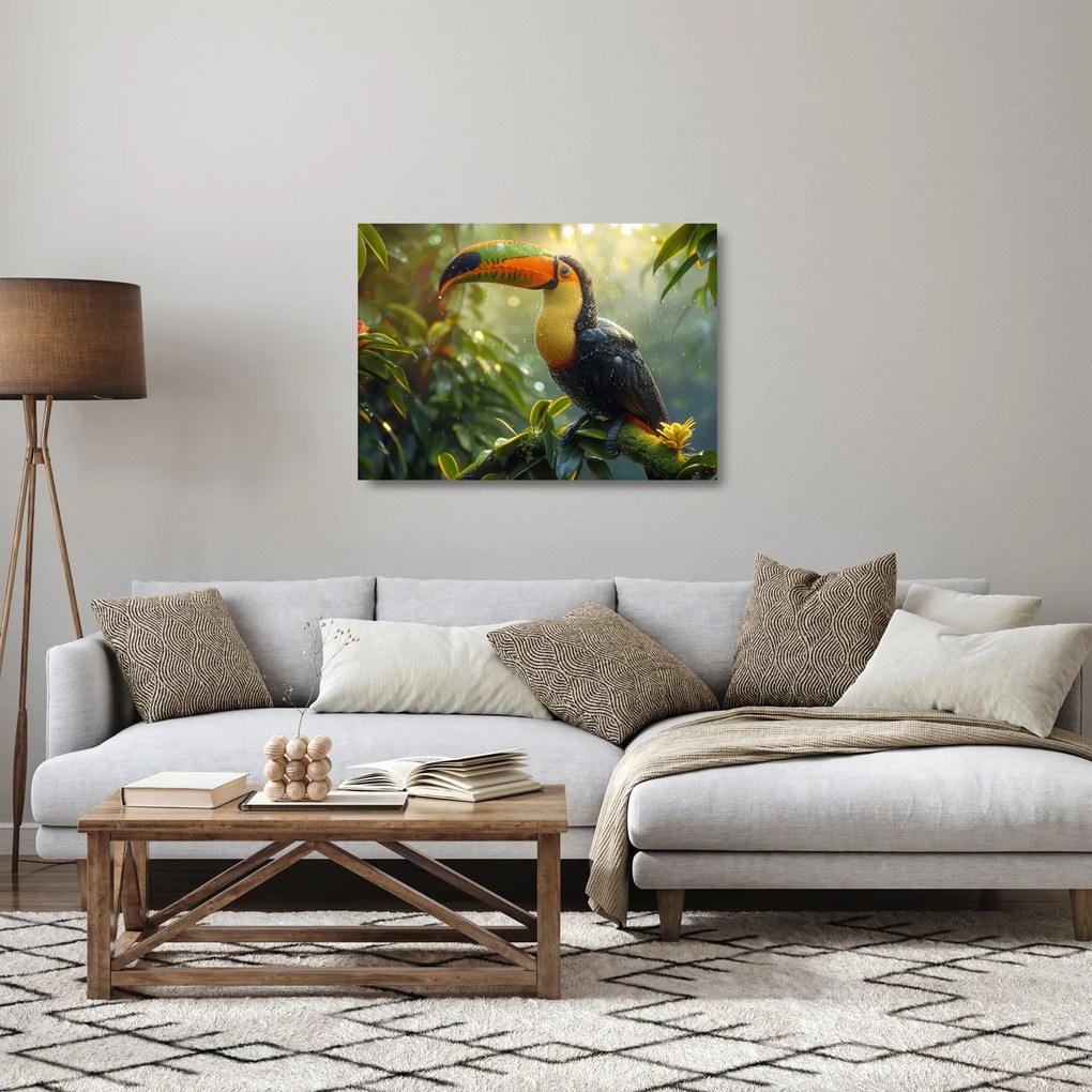 Sklenený obraz - Tukan (70x50 cm)