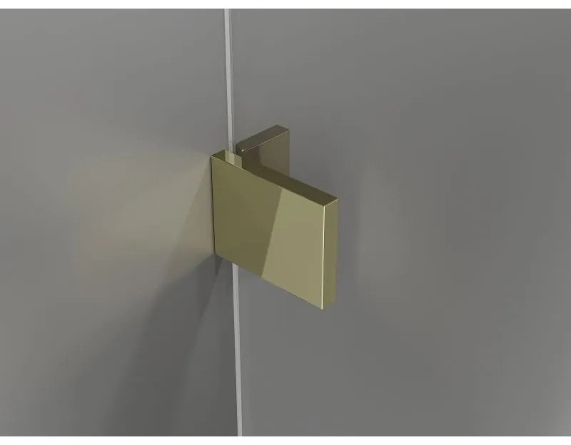 Mexen, Mexen Lunar L Otočné ľavé sprchové dvere 125 cm, transparentné, zlaté - 834L-125-000-50-00-L