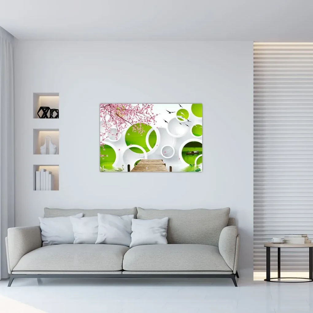 Obraz - Mólo nad jazerom (90x60 cm)