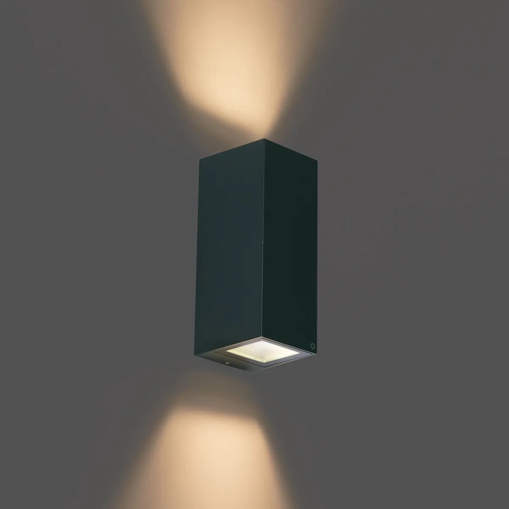 Moderné nástenné svietidlo tmavozelené 2-svetlá GU10 70mm IP54 - Baleno