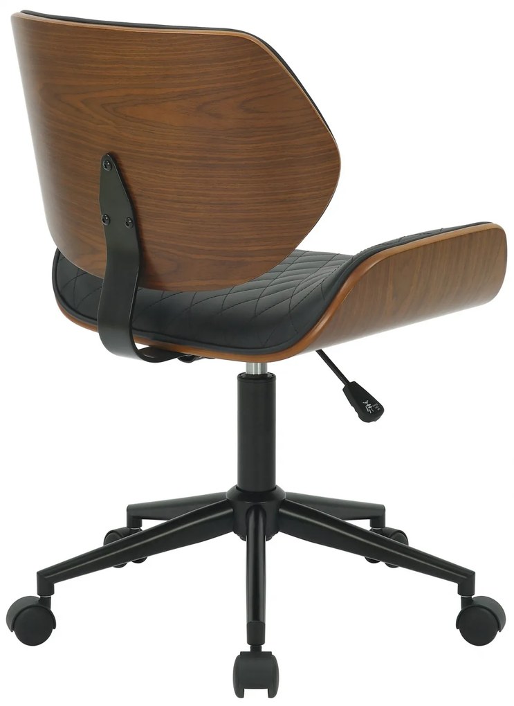 Design-Shop Kancelárska stolička Harvest - koženka - Orech / Čierna