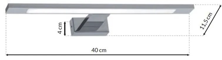 Nástenné LED svietidlo Shine, 1x LED 7w, 4000k, (40 cm), ch