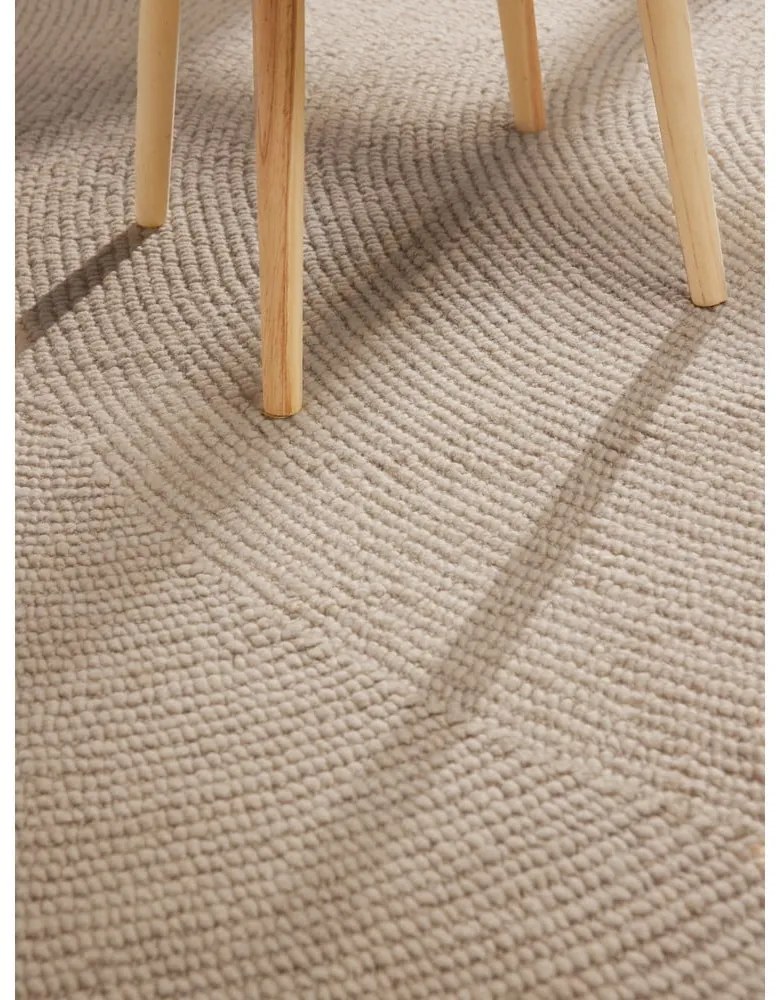 Béžový ručne tkaný vlnený okrúhly koberec ø 200 cm Eleni Light Beige – Hanse Home