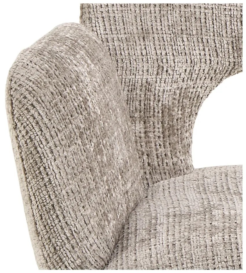 Svetlosivé čalúnené jedálenské kreslo s podrúčkami Graham – Actona