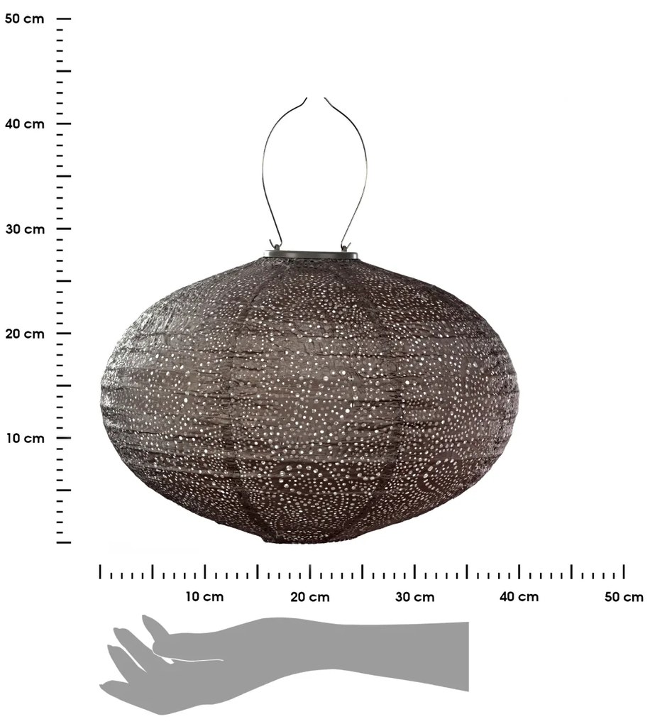SOLÁRNY LAMPÁŠ OVAL 27X40 CM BÉŽOVÁ