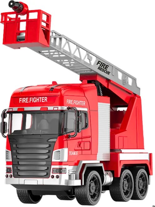LEAN Toys Hasičské auto s výložníkom Diaľkové ovládanie RC Striekacie svetlá