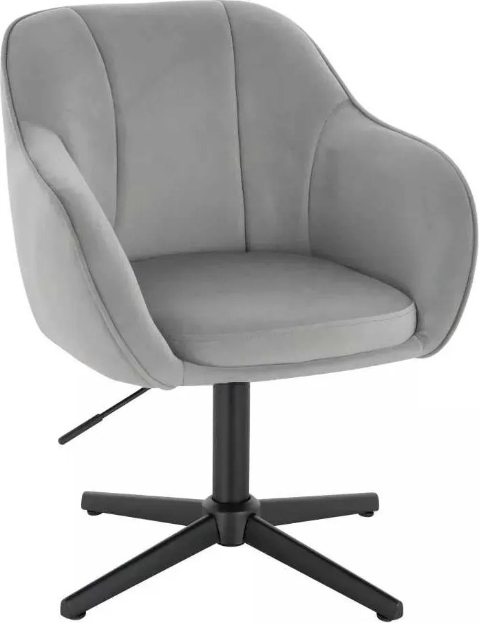 LuxuryForm DESIGN Stolička AVOLA VELUR na čiernom kríži - svetlosivá