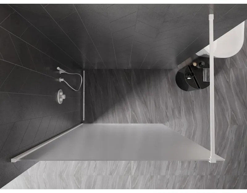 Mexen, Mexen Kioto-X sprchová stena 50 x 200 cm, matná 10 mm, biela - 800-050-101-20-30-X