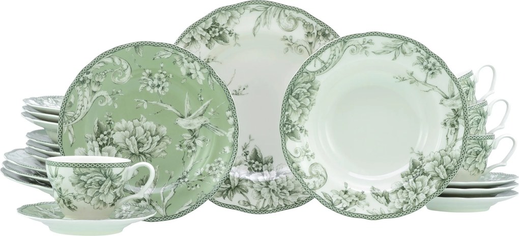 XXXLutz KOMBINOVANÝ SERVIS Adelaide Grün 20-dielne Creatable - Online Only bytové doplnky - 007768073503