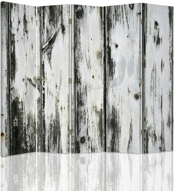 CARO Paraván - Old Boards | päťdielny | obojstranný 180x150 cm