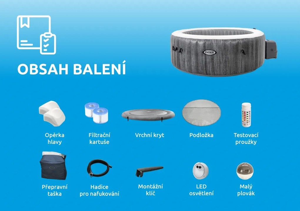 Intex | Bazén vírivý nafukovací Pure Spa - Bubble Greywood Deluxe AP 6 | 11400255