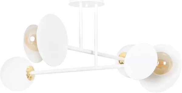 Luster na tyči MINERVA 2xE27/15W + 2xE14/10W/230V biela