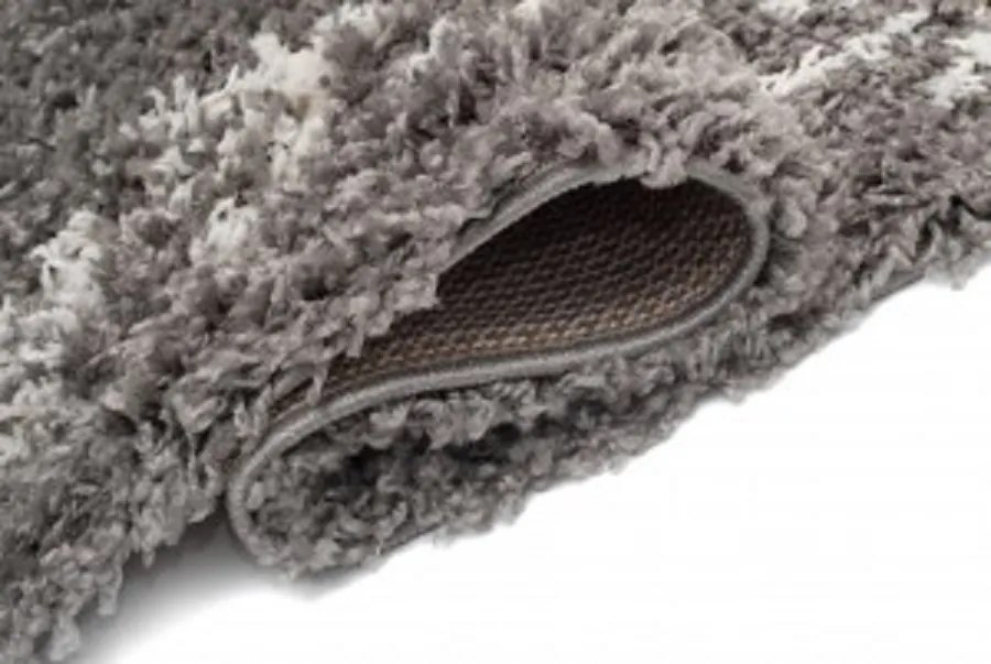 TA Koberec G940B TMAVO ŠEDÁ/KRÉMOVÁ BOHO STRAPCE