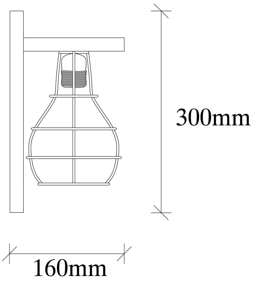 Nástenná lampa Erebos VII natural