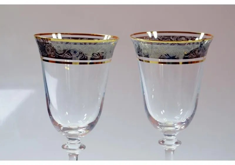 BOHEMIA ANGELA ZLATO-PLATINOVÝ POHÁR 185 ML SADA 6 KS