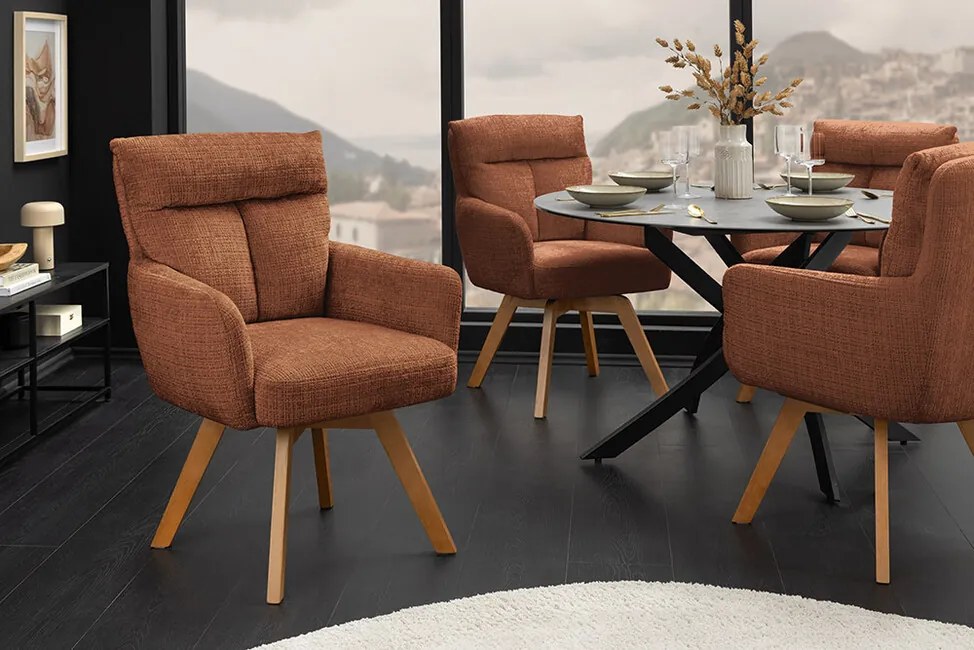 Luxusná otočná stolička s pružinovým jadrom Big George hrdzavohnedá ženilka