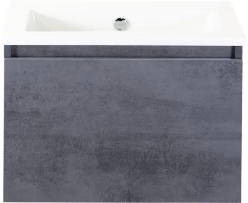 Kúpeľňový nábytkový set Sanox Frozen farba čela betón antracitovo sivá ŠxVxH 61 x 42 x 46 cm s keramickým umývadlom bez otvoru na kohút