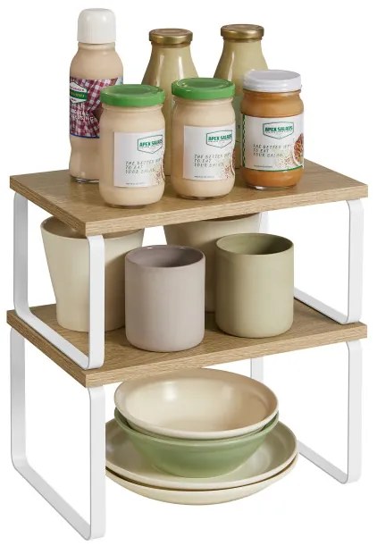 Set stohovateľných poličiek OSKAR KCS020W11 hnedý (2ks)