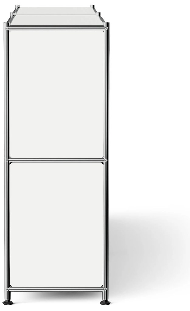 Kovový regál »CN3 Slim Line« s 2 nastaviteľnými výklopnými priečinkami, biely