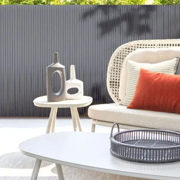 Obojstranná antracitová clona na balkón, plot a terasu z PVC Šírka: 1 m | Dĺžka: 5 m