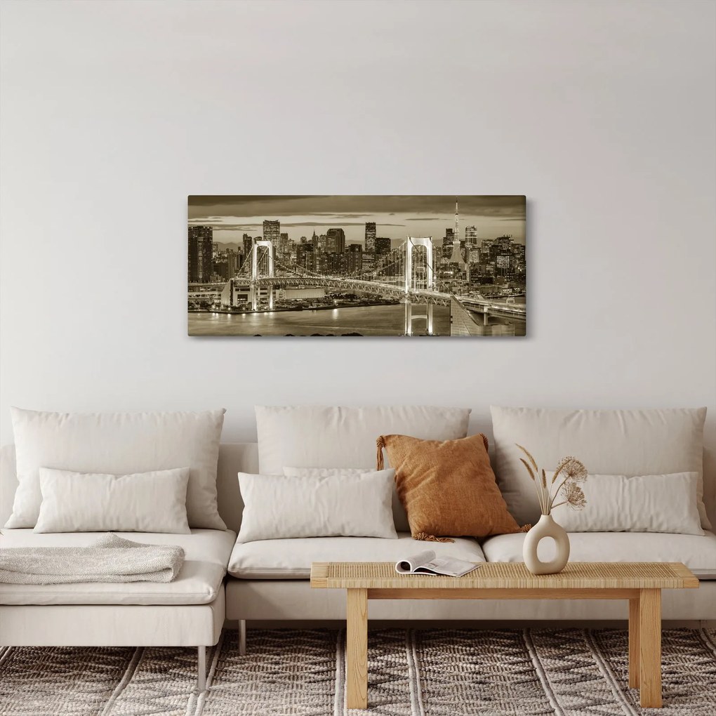 Obraz - Zlaté veľkomesto (120x50 cm)