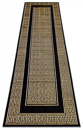 Koberec, Behúň GLOSS moderný 6776 86 štýlový, rám, Grécky čierna / zlatá kosť Veľkosť: 80x200 cm
