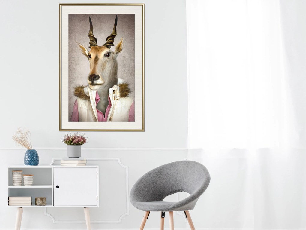 Artgeist Plagát - Antelope Jessica [Poster] Veľkosť: 40x60, Verzia: Čierny rám