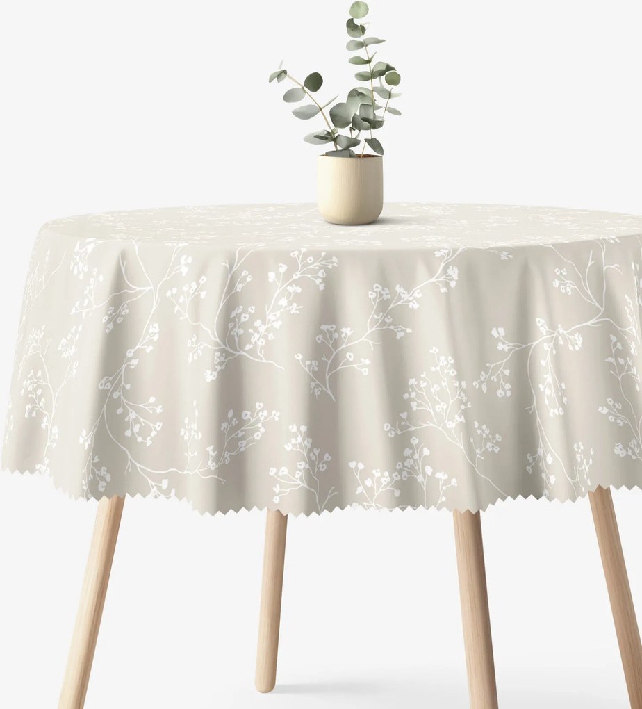 Goldea okrúhly teflónový obrus - popínavé rastliny Ø 130 cm