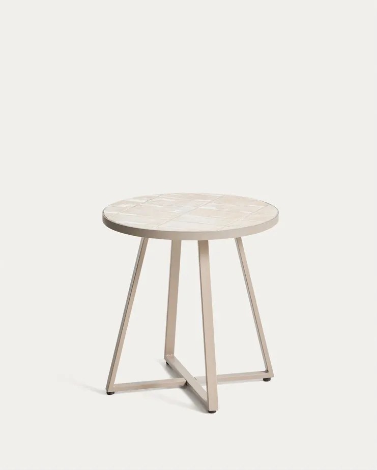 Okrúhly záhradný stolík s keramickou doskou ø 45 cm Tella – Kave Home