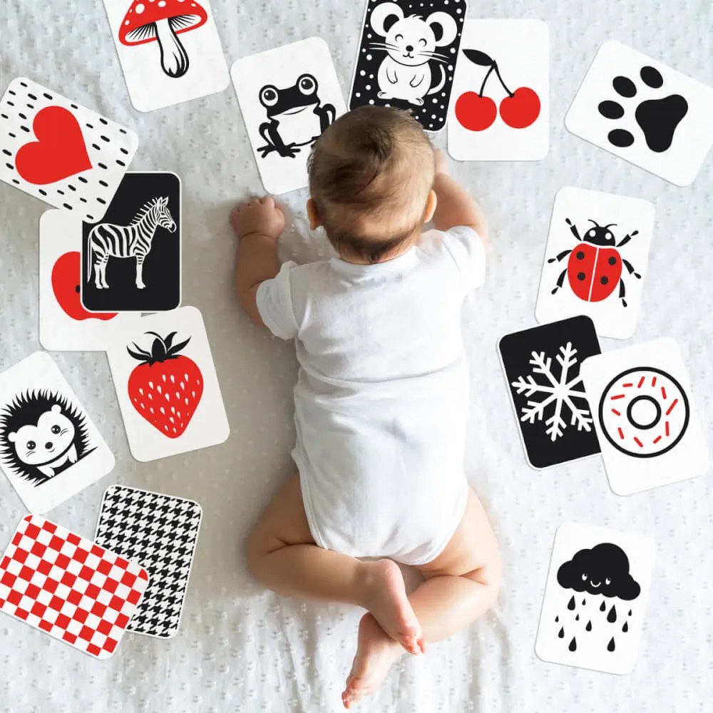 Montessori kontrastné karty pre bábätká