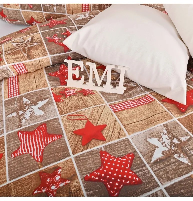 Vianočné bavlnené obliečky Ginger EMI, Štandardný set jednolôžko obsahuje 1x 140x200 + 1x 70x90