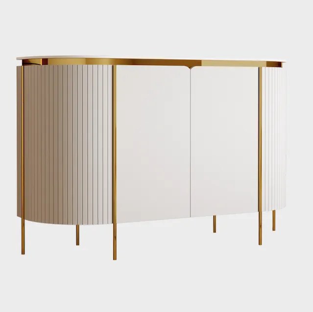 KOMODA ADALIA BIELY MRAMOR + ZLATÁ 140 cm