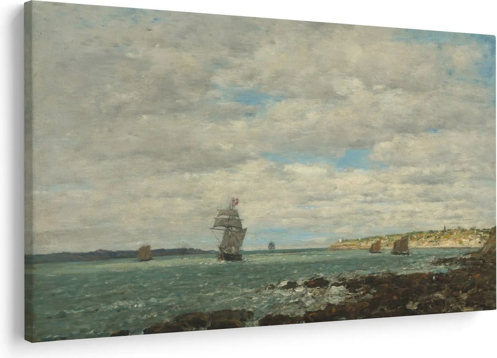 Obraz - Eugène Boudin, Coast of Brittany, reprodukcia (90x60 cm)