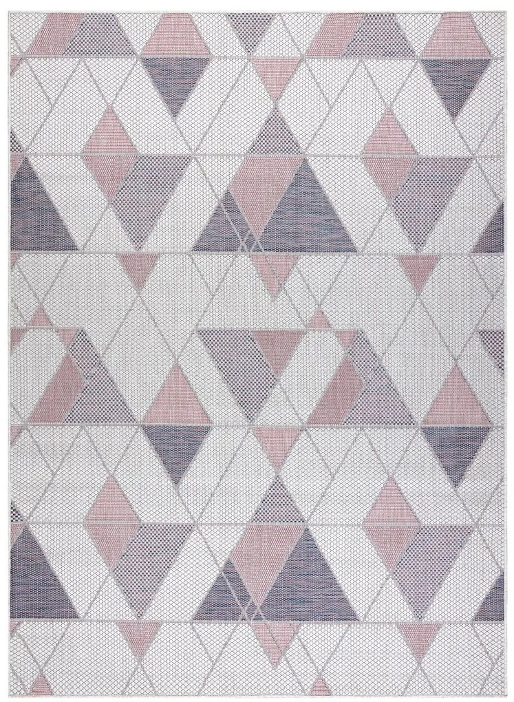 Dywany Łuszczów AKCIA: 200x290 cm Kusový koberec Sion Sisal Triangles 3006 ecru/pink – na von aj na doma - 200x290 cm