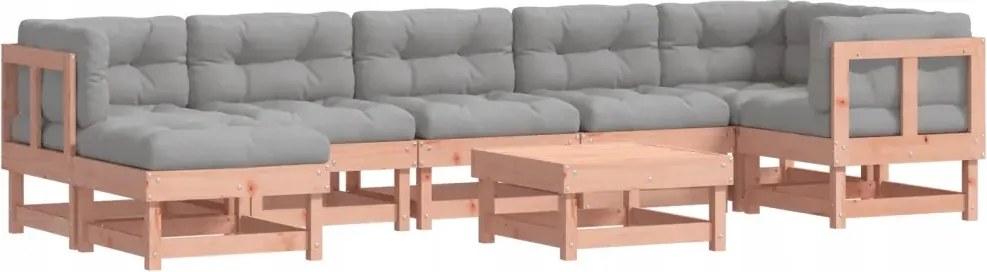 vidaXL 8-dielna sedacia súprava do záhrady s vankúšmi, daglezia