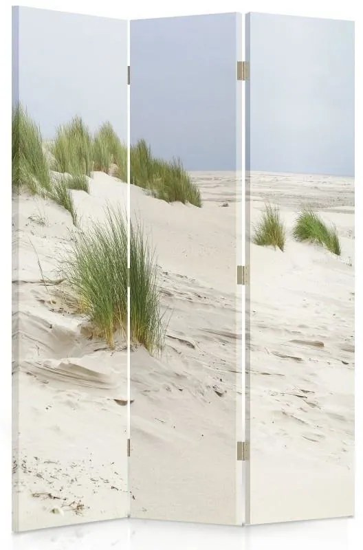 Ozdobný paraván Plážové duny Tráva - 110x170 cm, trojdielny, obojstranný paraván 360°
