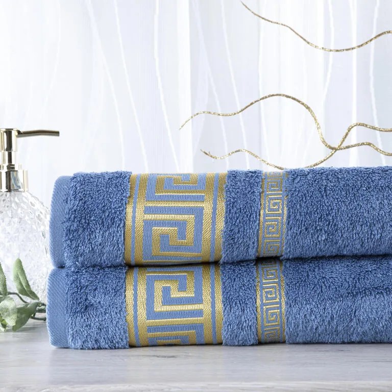 Sada 2 kusov bambusových uterákov ROMA modrá 50 x 100 cm