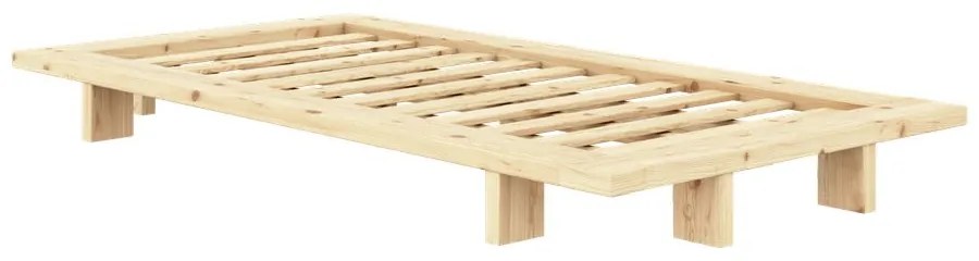 Jednolôžková posteľ z borovicového dreva s roštom v prírodnej farbe 90x200 cm Japan – Karup Design