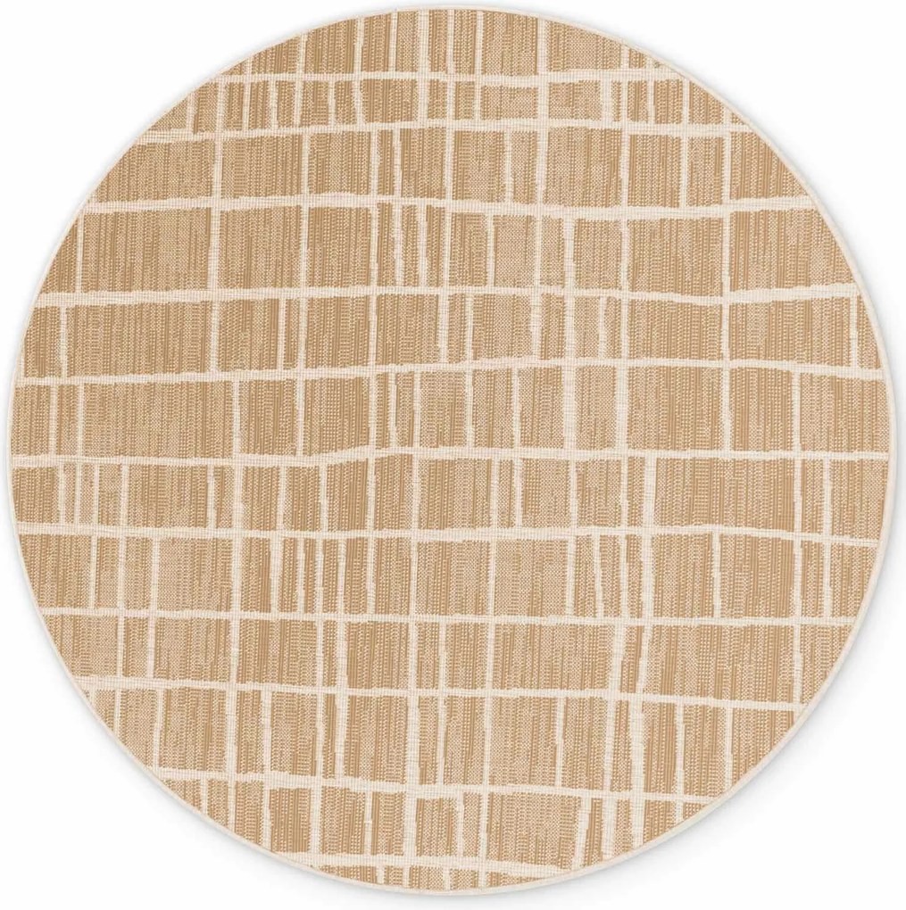 Ted Baker, Kusový koberec Ted Baker Haringey 106388 Natural White kruh, 200x200 (priemer) kruh, béžová, chodba / predsieň