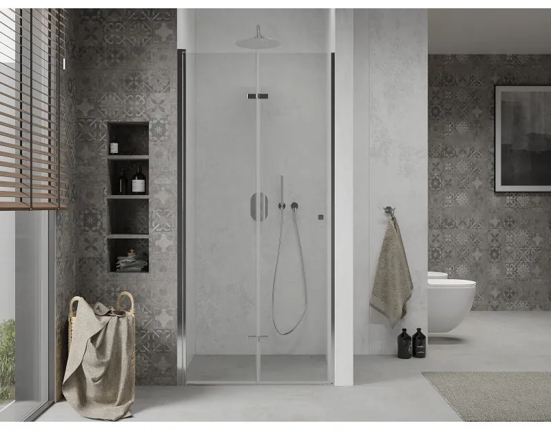 Mexen Lima, skladacie sprchové dvere do otvoru 85 x 190 cm, 6mm číre sklo, chrómový profil, 856-085-000-01-00