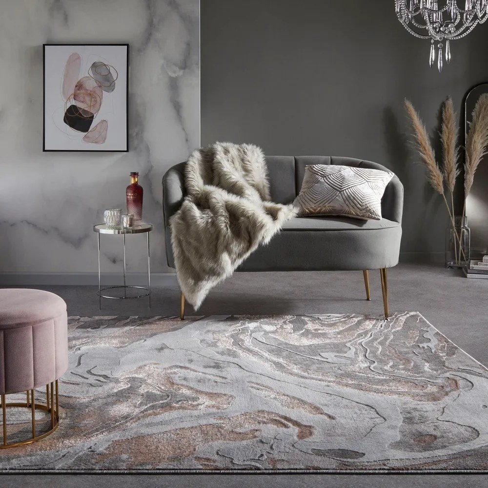 Sivo-béžový koberec 80x150 cm Marbled – Flair Rugs