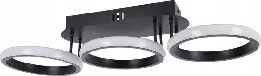 Stmievateľné LED stropné svietidlo 30 W / 230 V, 3000–6500 K, čierne, Wi‑Fi (Tuya) + diaľkový ovládač