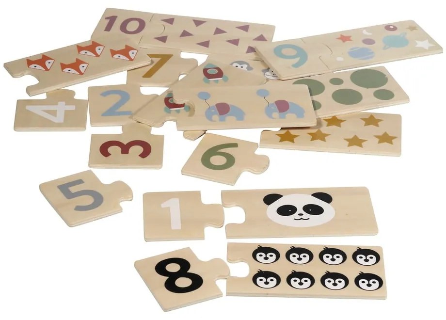 Drevené detské puzzle (počet dielikov 20) Numbers – Kindsgut