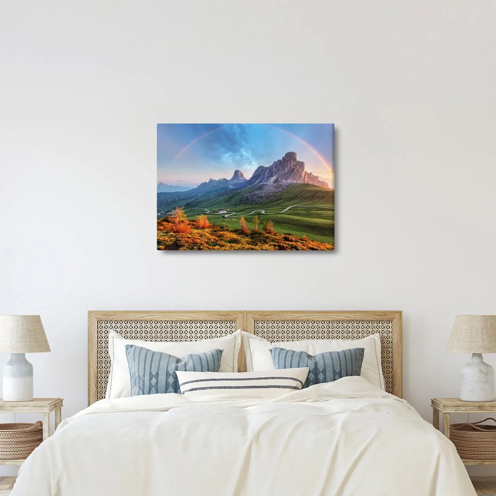 Obraz dúhy nad skaliskami (70x50 cm)