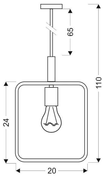 Luster na lanku FRAME 1xE27/60W/230V čierna