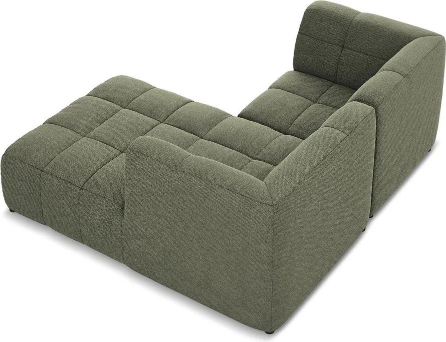 Zelená rohová pohovka z textílie buklé (pravý roh/s leňoškou) Aloha – Makamii