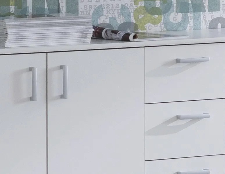 Široká zásuvková komoda Mega 39, biela