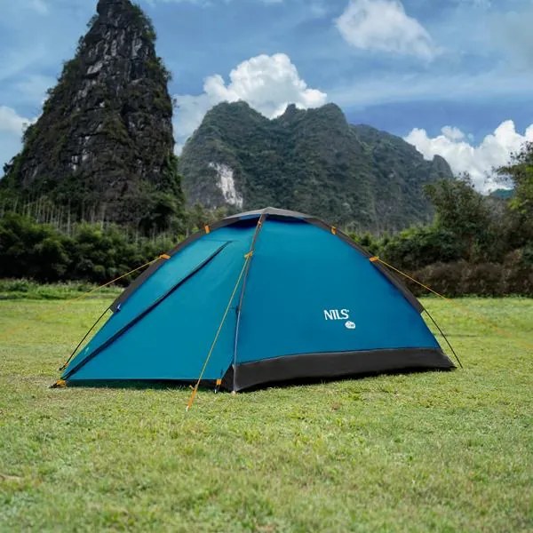 Turistický stan NILS Camp NC6033 Nightfall modrý/svetlo sivý